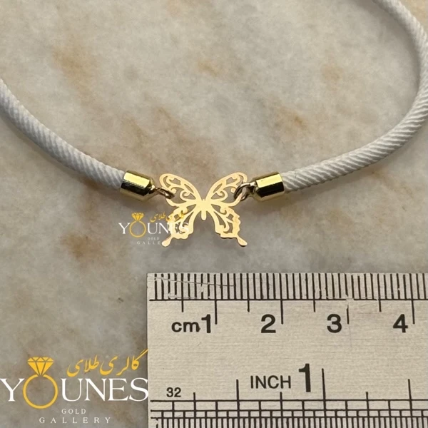 دستبند پروانه هنری طلا لیزری